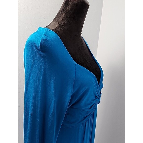 Spense Petite PXL Knee Length Blue Dress Jersey Fit & Flare Party Dress Stretch - Picture 5 of 10